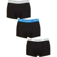 3 Pair Low Rise Trunks Grey Heather Palace Blue