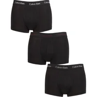 Mens 3 Pair Calvin Klein Low Rise Trunks White / Port / Porpoise XS