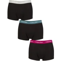 Mens 3 Pair Calvin Klein Low Rise Trunks Grey / Chesapeake Bay / Jewel XS