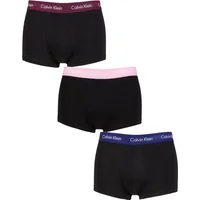 Mens 3 Pair Calvin Klein Low Rise Trunks Grape Glimmer / Pale Orchid / Purple XL