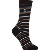 Women's 1 Pair SOCKSHOP Heat Holders 1.0 TOG Ultralite Striped, Argyle & Patterned Socks Annapurna Stripe Navy 4-8
