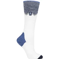Women's 1 Pair SOCKSHOP Heat Holders 1.0 TOG Apres Ski Ultra Lite Ski Socks Cream Zig Zag 4-8 Ladies