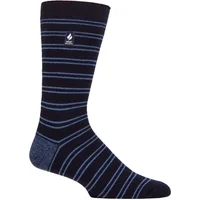 Mens 1 Pair SOCKSHOP Heat Holders 1.0 TOG Ultralite Striped, Argyle and Patterned Socks Orodover Stripe Navy 6-11