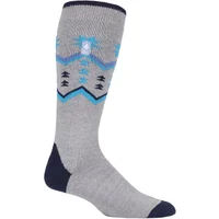 Mens 1 Pair SOCKSHOP Heat Holders 1.0 TOG Slalom Adventure Ultra Lite Ski Socks Grey Fairisle 6-11 Mens