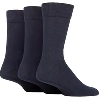 Mens 3 Pair SOCKSHOP TORE 100% Recycled Plain Cotton Socks Navy 7-11 Mens