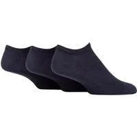 Mens 3 Pair SOCKSHOP TORE 100% Recycled Plain Cotton Trainer Socks Navy 7-11 Mens