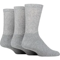 Mens 3 Pair SOCKSHOP TORE 100% Recycled Plain Cotton Sports Socks Grey 7-11 Mens