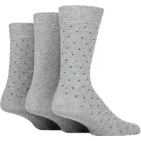 Mens 3 Pair SOCKSHOP TORE 100% Recycled Pin Dot Cotton Socks Grey 7-11 Mens