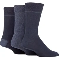 Mens 3 Pair SOCKSHOP TORE 100% Recycled Placement Stripe Cotton Socks Navy 7-11 Mens