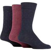 Mens 3 Pair SOCKSHOP TORE 100% Recycled Dots Cotton Socks Navy 7-11 Mens