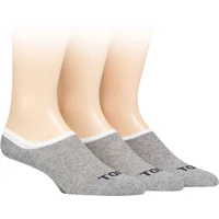 Mens 3 Pair SOCKSHOP TORE 100% Recycled Plain Cotton High Cut Ped Socks Grey 7-11 Mens