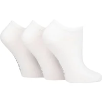 Women's 3 Pair SOCKSHOP TORE 100% Recycled Plain Cotton Trainer Socks White 4-8 Ladies