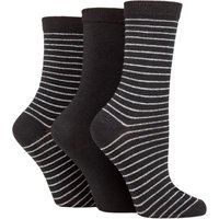 3 Pair SOCKSHOP 100% Recycled Fine Stripe Cotton Socks 4 8