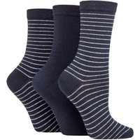 3 Pair SOCKSHOP 100% Recycled Fine Stripe Cotton Socks 4 8