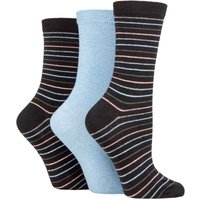 3 Pair SOCKSHOP 100% Recycled Multi Stripe Cotton Socks 4 8