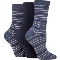 3 Pair SOCKSHOP 100% Recycled Stripe Cotton Socks Assorted 4 8