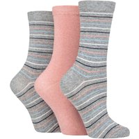 3 Pair SOCKSHOP 100% Recycled Multi Stripe Cotton Socks 4 8