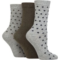 3 Pair SOCKSHOP 100% Recycled Cotton Polka Dot Patterned Socks Spots Light Grey 4 8