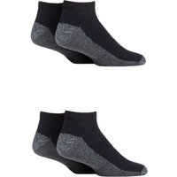 Mens 4 Pair Workforce Safety Trainer Work Socks Black 6-11 Mens