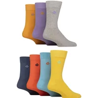 Mens 7 Pair Jeff Banks Plain Recycled Cotton Socks Multicoloured 7-11