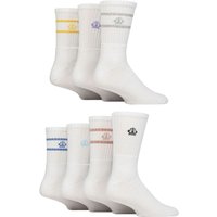 7 Pair Polyester Recycled Cotton Sports Crew Socks Stripes 7 11