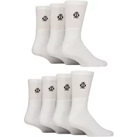 Mens 7 Pair Jeff Banks Polyester and Recycled Cotton Sports Crew Socks White 7-11