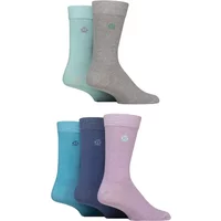 Mens 5 Pair Jeff Banks Plain Recycled Cotton Socks Grey / Mint / Lilac 7-11 Mens