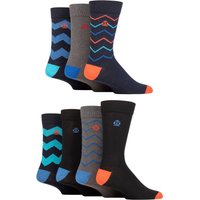 7 Pair Recycled Cotton Patterned Socks Zig Zag Stripes 7 11
