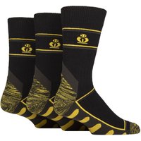 3 Pair Recycled Cotton Cushioned Durable Work Socks Yellow 7 11