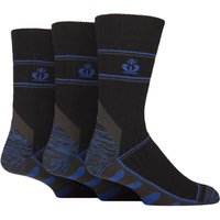 3 Pair Recycled Cotton Cushioned Durable Work Socks Blue 7 11