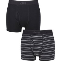 2 Pack Striped Cotton Rich Keyhole Trunks Charcoal Extra Large