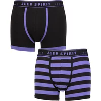 Mens 2 Pack Jeep Spirit Stripe Cotton Trunks Broad Stripe Black / Purple S