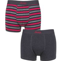 2 Pack Plain Striped Fitted Trunks Charcoal Medium