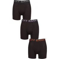 Mens 3 Pack Jeff Banks Plain Bamboo Trunks Black Sage / Lilac / Orange S
