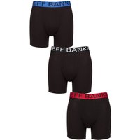 3 Pack Jeff Banks Plain Bamboo Trunks Blue Red
