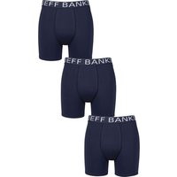 3 Pack Jeff Banks Plain Bamboo Trunks Navy L