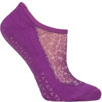 1 Pair Maddie Organic Cotton Sheer Top Yoga Socks Grip Floral M