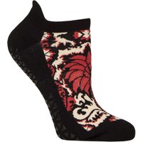 1 Pair Savvy Organic Cotton Low Rise Yoga Socks Grip Flame Medium
