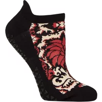 Women's 1 Pair Tavi Noir Savvy Organic Cotton Low Rise Yoga Socks with Grip Flame Medium