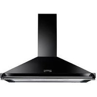 Rangemaster 89280 110cm CLASSIC Cooker Hood in Black with Chrome Rail