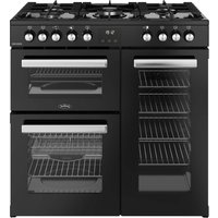 Belling 444411793 90cm Wide Cookcentre Dual Fuel Range Cooker in Black