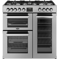 Belling 444411794 90cm Wide Cookcentre Dual Fuel Range Cooker in Stain