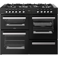 Belling 444411805 110cm Wide Cookcentre Dual Fuel Range Cooker in Blac