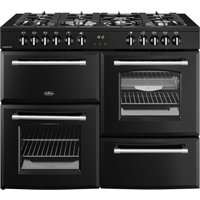 Belling 444411838 110cm Wide Farmhouse Dual Fuel Range Cooker in Black