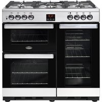 Belling 444444070 90cm Wide Cookcentre Dual Fuel Range Cooker in Stain
