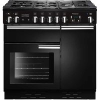 Rangemaster 91930 90cm Wide Professional Plus Gas Range Cooker in Blac