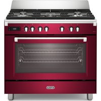 Delonghi BS965MXR 90cm Wide Bassano Dual Fuel Range Cooker in Burgundy