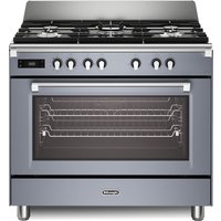 Delonghi BS965MXS 90cm Wide Bassano Dual Fuel Range Cooker in Slate Gr