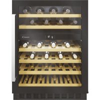 Candy CCVB60DUKN 60cm Integrated Dual Zone Wine Cooler Black 46 Bottle
