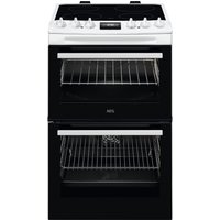 AEG CCX1530ACW 55cm Double Oven Electric Cooker in White Ceramic Hob